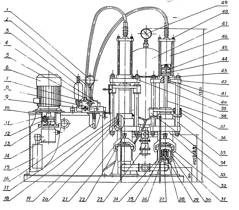 油壓泥漿柱塞泵結構圖